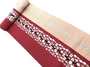 アンティーク　縞に抽象模様織出し八寸帯地反物